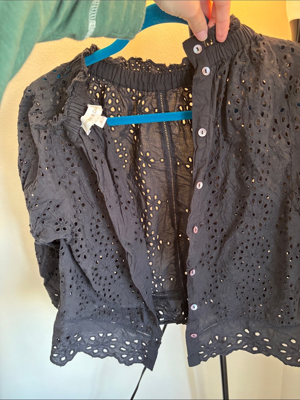 Jennifer & Grace Black Embroidered Knit Long Sleeve 3/4 Sleeve - Picture 4 of 11